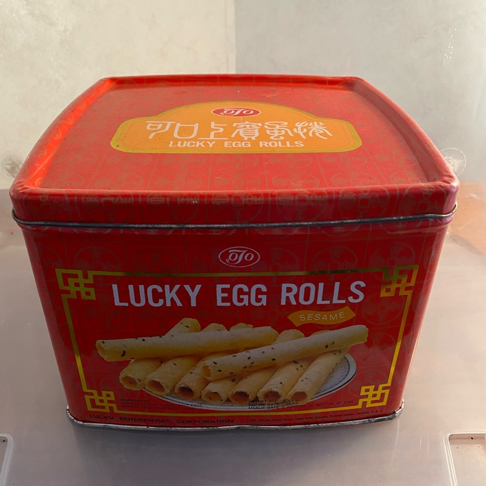 Lucky Egg Role metal tin canister